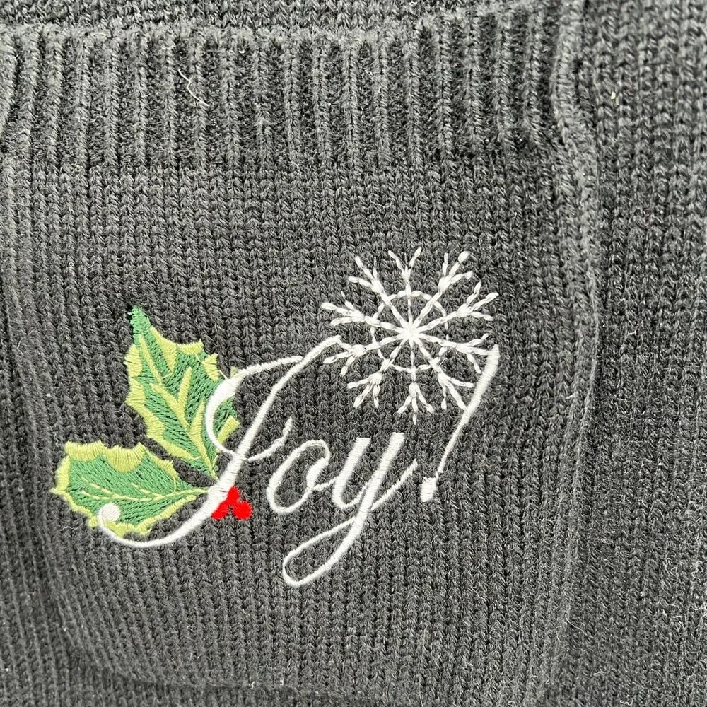 Unbranded Open Cardigan Vest Christmas Embroidered Black Cardinals Women's M
